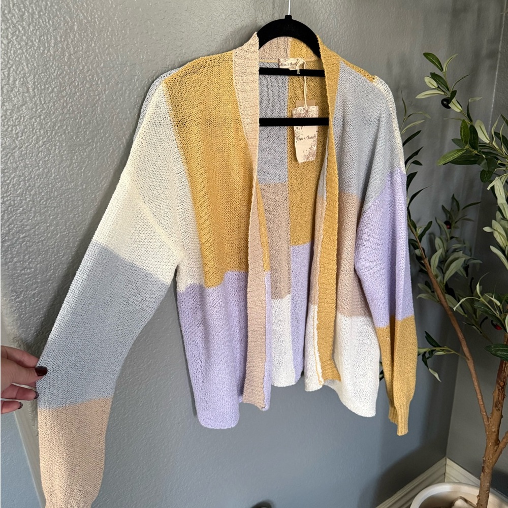 Hem & Thread Colorblock Cardigan Sweater - Picture 2 of 10